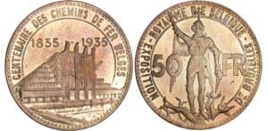 Belgique - Léopold III - 50 francs 1935 - Essai légende française Belgique - Léopold III - 50 francs 1935 - Essai légende française