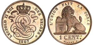 Belgique - Léopold II - 1 centime 1907 - Essai légende française