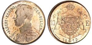 Belgique - Albert I - 10 franks 1912 - Essai légende flamande Belgique - Albert I - 10 franks 1912 - Essai légende flamande