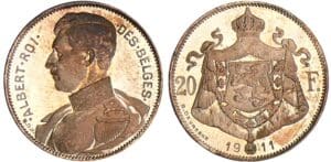Belgique - Albert I - 10 francs 1911 - Essai légende française Belgique - Albert I - 10 francs 1911 - Essai légende française
