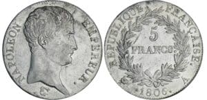 5 francs Napoléon empereur - 1806 A (Paris)