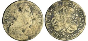 Louis XIV (1643-1715) - ½ écu aux 3 couronnes - faux d'époque Louis XIV (1643-1715) - ½ écu aux 3 couronnes - faux d'époque
