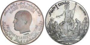 Tunisie - Habib Bourguiba - Dinar 1969 Tunisie - Habib Bourguiba - Dinar 1969