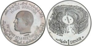 Tunisie - Habib Bourguiba - Dinar 1969 Tunisie - Habib Bourguiba - Dinar 1969