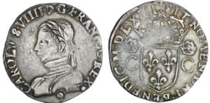 Charles IX (1560-1574) - Teston - 2ème type - 1563 9 (Rennes) Charles IX (1560-1574) - Teston - 2ème type - 1563 9 (Rennes)