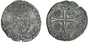 Charles X (1589-1590) - Douzain aux 2 C - 1er type - 1594 P (Dijon) Charles X (1589-1590) - Douzain aux 2 C - 1er type - 1594 P (Dijon)