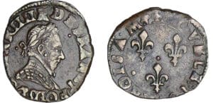 Henri III (1574-1589) - Double tournois - 1587 D (Lyon) Henri III (1574-1589) - Double tournois - 1587 D (Lyon)
