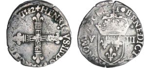 Henri III (1574-1589) - Huitième d'écu - 1582 T (Nantes) Henri III (1574-1589) - Huitième d'écu - 1582 T (Nantes)