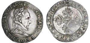 Henri III (1574-1589) - Demi-franc au col plat - 1581 G (Poitiers) Henri III (1574-1589) - Demi-franc au col plat - 1581 G (Poitiers)