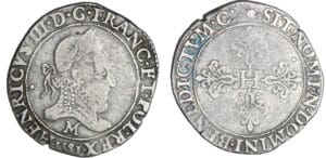 Henri III (1574-1589) - Franc au col fraisé - 1581 M (Toulouse) Henri III (1574-1589) - Franc au col fraisé - 1581 M (Toulouse)