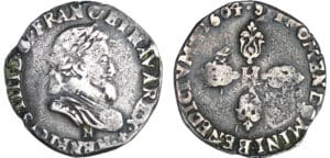 Henri IV (1589-1610) - Demi-franc - 1604 N (Montpellier) Henri IV (1589-1610) - Demi-franc - 1604 N (Montpellier)