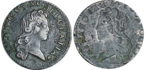 Louis XV (1715-1774) - Liard au buste enfantin - Frappe incuse (Strasbourg) Louis XV (1715-1774) - Liard au buste enfantin - Frappe incuse (Strasbourg)