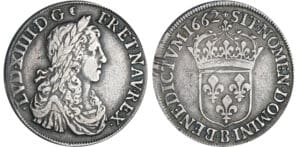 Louis XIV (1643-1715) - ½ écu au buste juvénile, 1er type - 1662 B (Rouen)