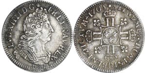 Louis XIV (1643-1715) - ¼ écu aux 8 L, 2ème type - 1705 B (Rouen) Louis XIV (1643-1715) - ¼ écu aux 8 L, 2ème type - 1705 B (Rouen)