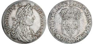 Louis XIV (1643-1715) - ½ écu au buste juvénile, 1er type - 1673 A (Paris)