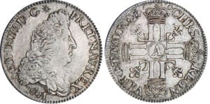 Louis XIV (1643-1715) - ½ écu aux 8 L, 1er type - 1691 A (Paris) flan réf