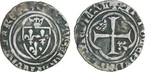 Charles VII (1422-1461) - Petit blanc à la couronne - Rouen