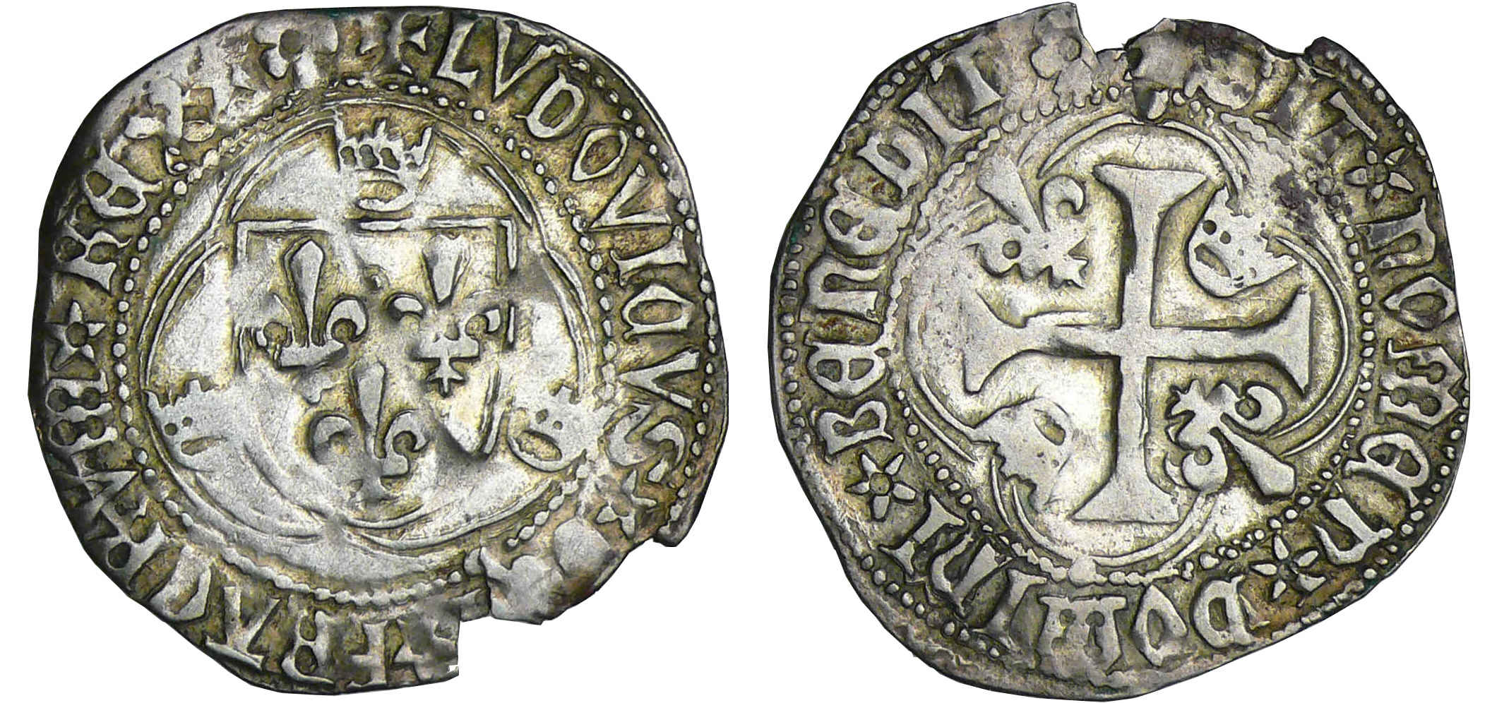 Louis XI (1461-1483) - Blanc à la couronne - Saint-Pourçain Louis XI (1461-1483) - Blanc à la couronne - Saint-Pourçain