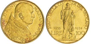 Italie - Vatican - Pie XI - 100 lire 1933-1934 Italie - Vatican - Pie XI - 100 lire 1933-1934