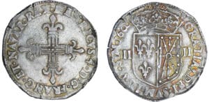 Henri IV (1589-1610) - Quart d'écu de Navarre - 1603 (Saint-Palais) Henri IV (1589-1610) - Quart d'écu de Navarre - 1603 (Saint-Palais)