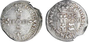 Henri IV (1589-1610) - Quart d'écu de Béarn - 1601 (Morlaàs) Henri IV (1589-1610) - Quart d'écu de Béarn - 1601 (Morlaàs)