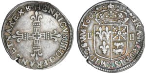 Henri IV (1589-1610) - Quart d'écu de Béarn - 1608 (Morlaàs) Henri IV (1589-1610) - Quart d'écu de Béarn - 1608 (Morlaàs)