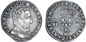 Henri II (1547-1559) - Teston à la tête nue - 5ème type - 1553 M (Toulouse) Henri II (1547-1559) - Teston à la tête nue - 5ème type - 1553 M (Toulouse)