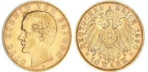 Allemagne - Bavière - Otto - 10 mark 1890 D