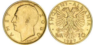 Albanie - 10 francs 1927 R (Romagnoli)