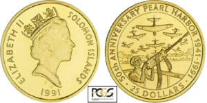 Salomon (îles) - Anniversaire de la bataille de Pearl Harbor - 25 dollars 1991