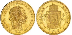 Hongrie - Franz Joseph I - 10 korona 1884 Hongrie - Franz Joseph I - 10 korona 1884