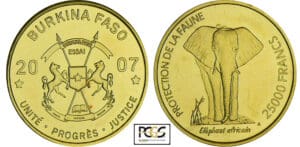 Burkina Faso - Protection de la faune - 25000 francs 2007 essai Burkina Faso - Protection de la faune - 25000 francs 2007 essai