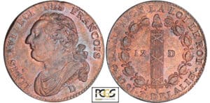 12 deniers type FRANCOIS - 1791 D (Lyon) 2ème sem
