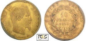 10 francs Napoléon III - petit module - 1855 A (Paris)