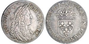 Louis XIV (1643-1715) - ½ écu au buste juvénile, 1er type - 1672 A (Paris)