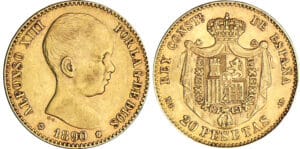 Espagne - Alfonso XIII - 20 pesetas 1890 * 90 (Madrid) Espagne - Alfonso XIII - 20 pesetas 1890 * 90 (Madrid)