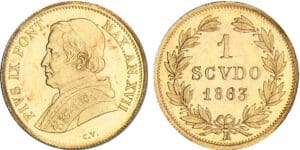 Italie - Etats pontificaux - Pie IX - Scudo 1863 XVII Italie - Etats pontificaux - Pie IX - Scudo 1863 XVII