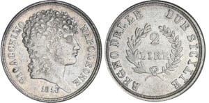 Italie - Royaume de Naples et des deux Siciles - Joachim Murat - 2 lire 1813 Italie - Royaume de Naples et des deux Siciles - Joachim Murat - 2 lire 1813