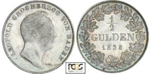 Allemagne - Baden - Carl Leopold Friedrich - 1/2 gulden 1838