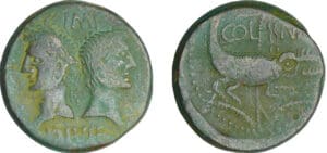 Agrippa et Auguste - As (10-14 av. J.-C., Nîmes)