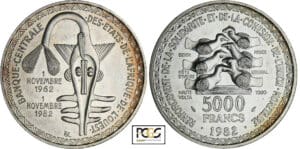 Afrique de l'ouest - 5000 francs 1982