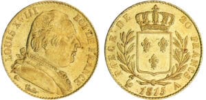 Louis XVIII (1815-1824) - 20 francs au buste habillé 1815 A (Paris) Louis XVIII (1815-1824) - 20 francs au buste habillé 1815 A (Paris)