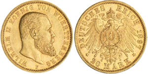 Allemagne - Wurzburg - Wilhelm II ( 1888-1918) - 20 mark 1897 F