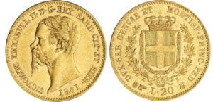Italie - Vittorio Emanuele II - 20 lire 1861 (Turin) Italie - Vittorio Emanuele II - 20 lire 1861 (Turin)