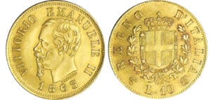 Italie - Vittorio Emanuele II - 10 lire 1863 T (Turin) Italie - Vittorio Emanuele II - 10 lire 1863 T (Turin)