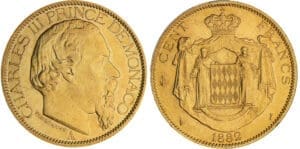 Monaco - Charles III - 100 francs 1882 A (Paris) Monaco - Charles III - 100 francs 1882 A (Paris)