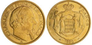 Monaco - Charles III - 100 francs 1886 A (Paris) Monaco - Charles III - 100 francs 1886 A (Paris)