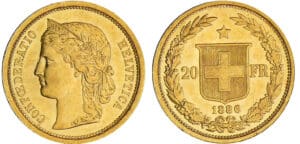 Suisse - 20 francs 1886