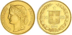 Suisse - 20 francs 1890