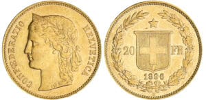 Suisse - 20 francs 1896